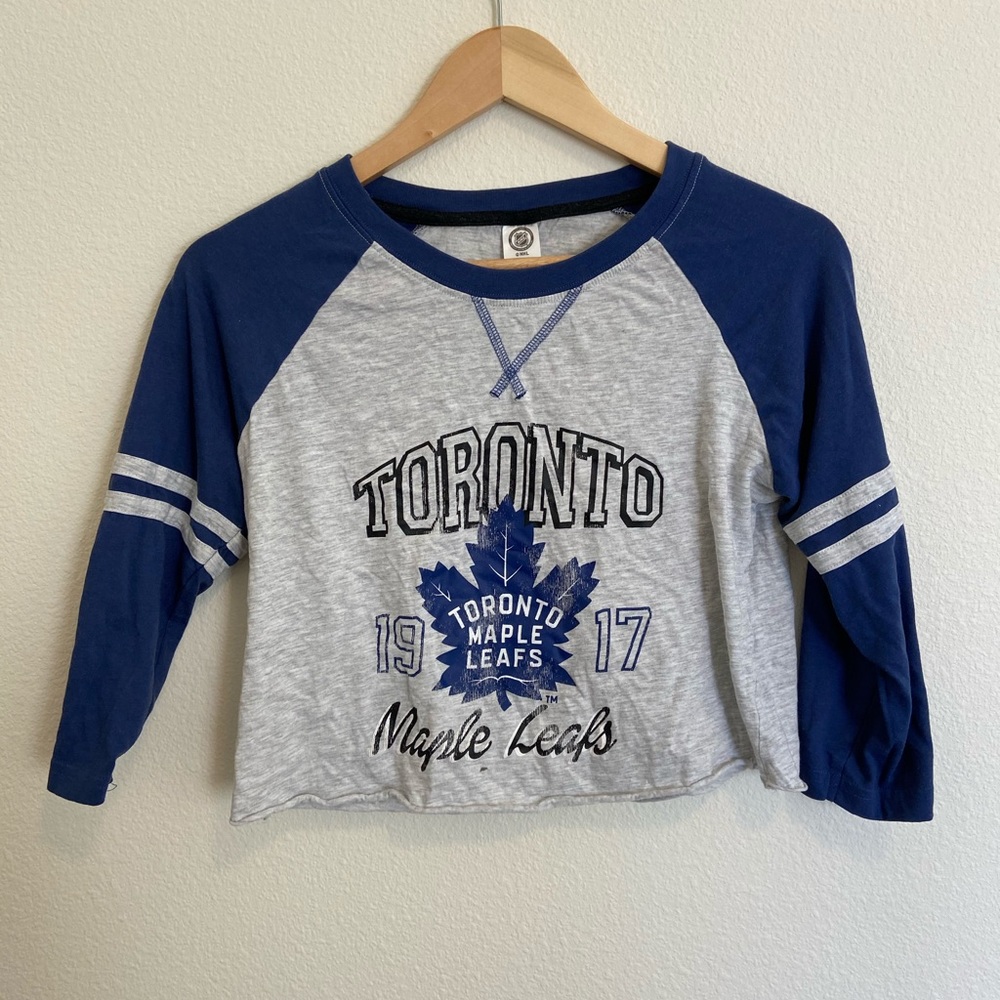 toronto maple leafs cropped long sleeve shirt